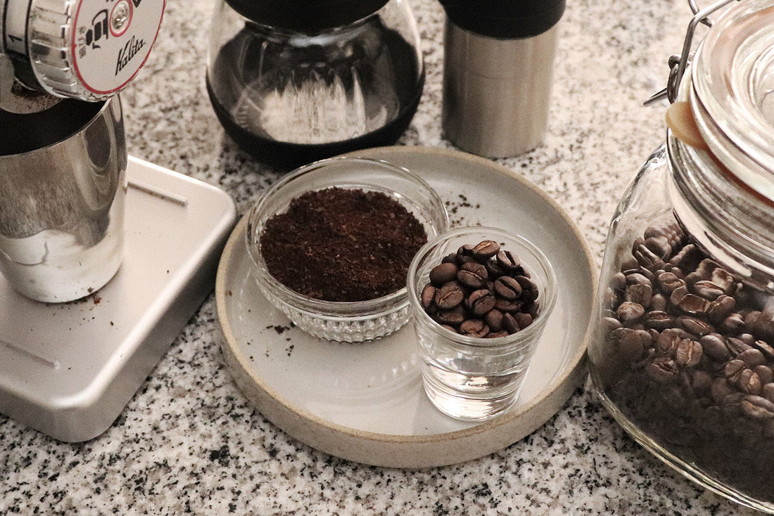 豆の状態と挽いた状態